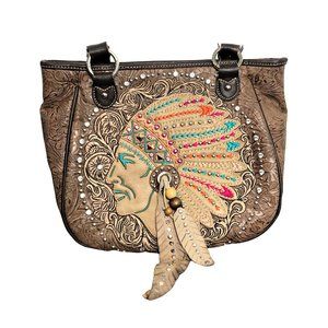 Montana West Indian Leather Conceal Carry Purse
